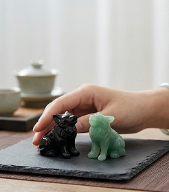 Natural Stone Wolf Carving